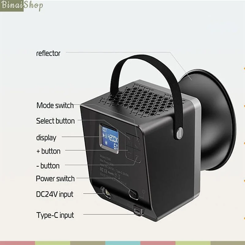 Ulanzi LT005 - Đèn Led Bi-Color Công Suất 60W Màn Hình OLED Hỗ Trợ Quay Phim, Chụp Hình - hàng chính hãng