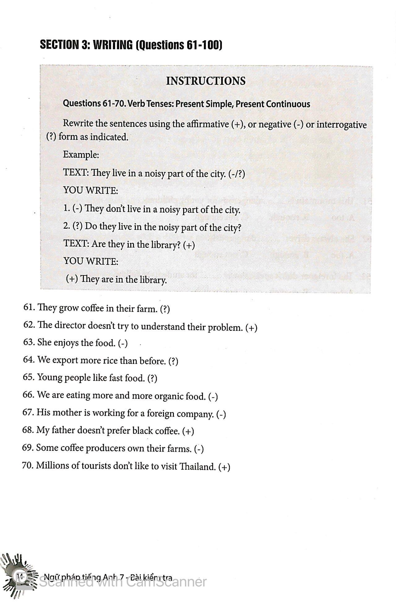 English Grammar - Ngữ Pháp Tiếng Anh 7 (Bài Kiểm Tra)