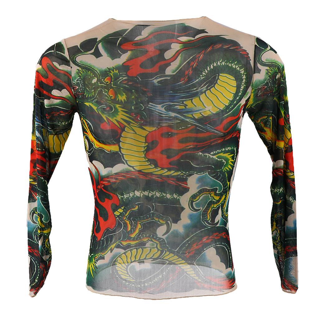 Men Apparel Shirts Long Sleeve Cycling Fitness Print T-Shirt Tops