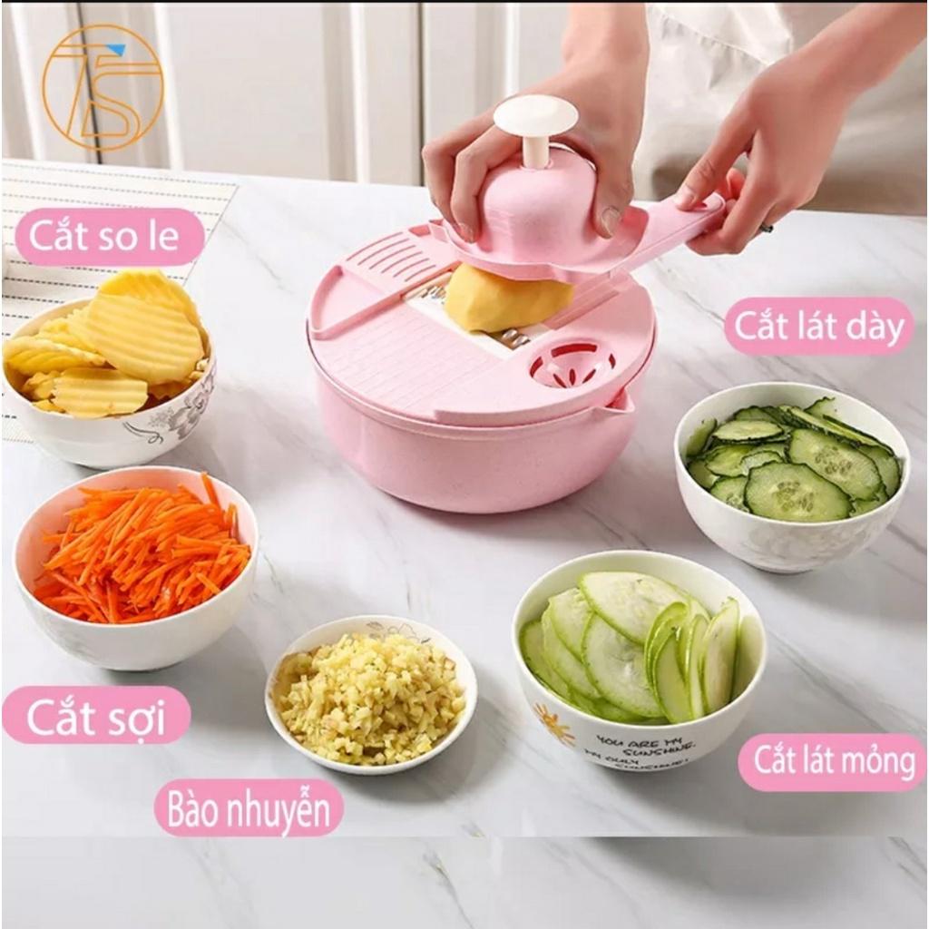 Bộ Rổ Bào Rau Củ Quả 12 Chi Tiết Tiện Lợi Dành Cho Nhà Bếp Không Lo Đứt Tay.