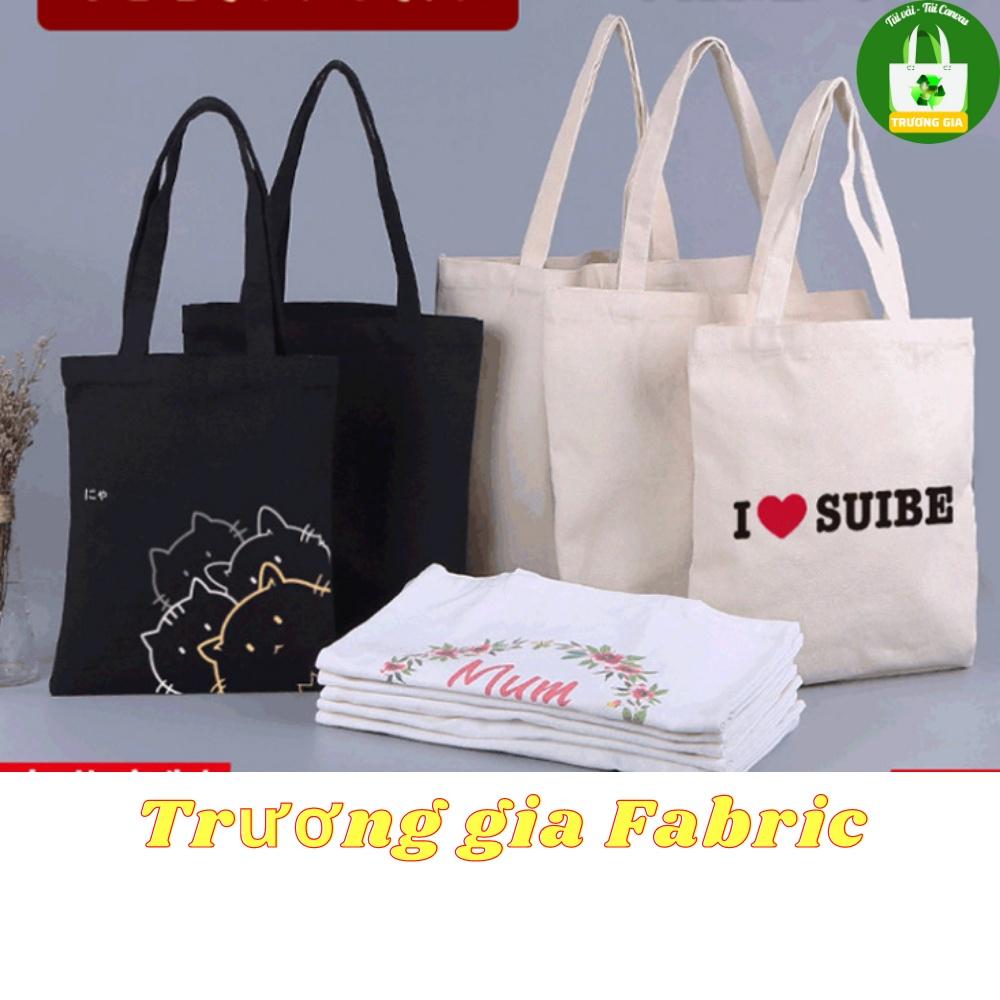 Túi Vải Canvas Túi vải bố Tùy chỉnh kích thước màu đen in logo Quảng cáo thương hiệu doanh nghiệp