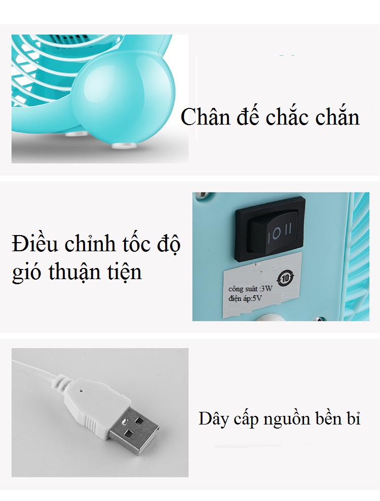 QUẠT USB MINI ĐỂ BÀN GBF-01 (3 cánh) - Hàng Nhập Khẩu