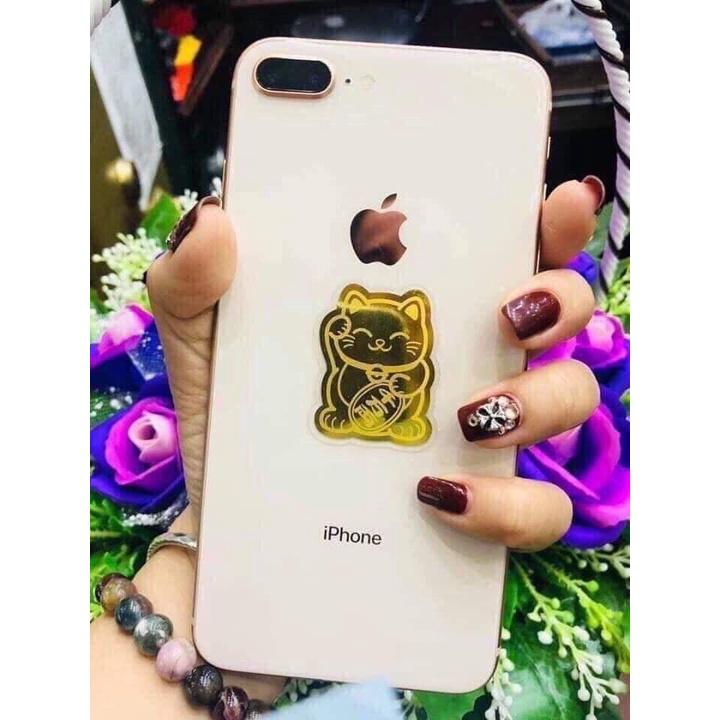 Mèo Thần Tài Mạ Vàng mẫu Chiêu Tài Lộc Dán Điện Thoại May Mắn Mẫu Cao Cấp Chất Lượng Tốt