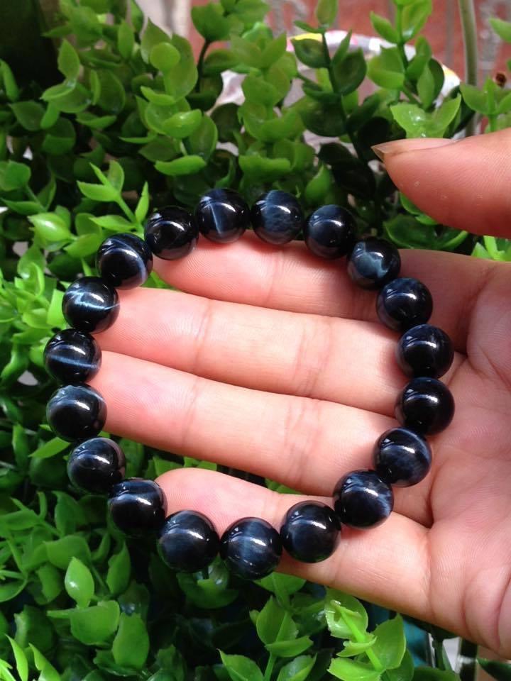 Vòng tay phong thủy đá Mắt Hổ Xanh Lam 10 ly