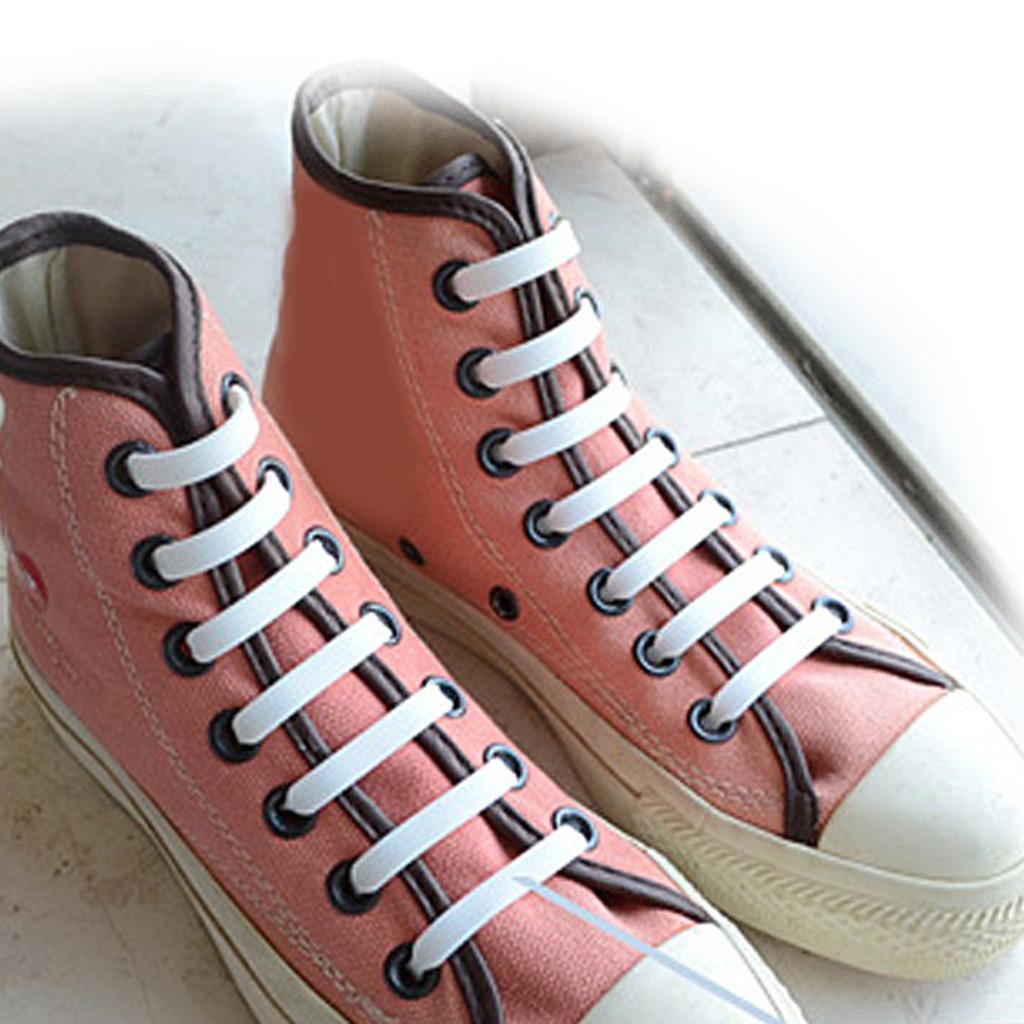 12pcs No Tie Shoelaces for Kids Adults, Waterproof Silicone Flat Elastic Athletic Sports Shoe Laces Multicolor for Sneaker Boots Casual Board Shoes