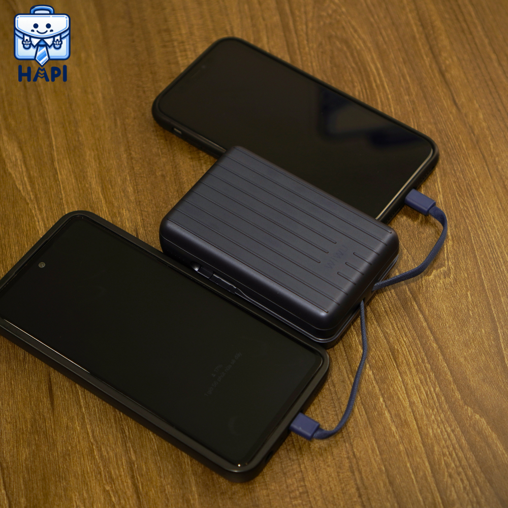 Sạc dự phòng hàng chính hãng WiWU Trunk Series 5-in-1 Wi-PP04, cáp C/L, sạc không dây 15W