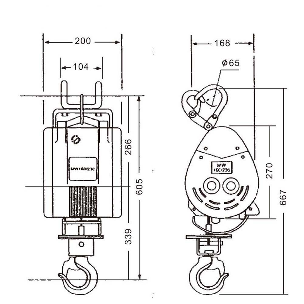 Tời Điện Treo Mini ABG Kio- Winch SK-160 - Máy Tời Điện, Thiết Bị Gọn Nhẹ, Cơ Động, Máy Tời Điện Dễ Sử Dụng, An Toàn- Hàng Chính Hãng