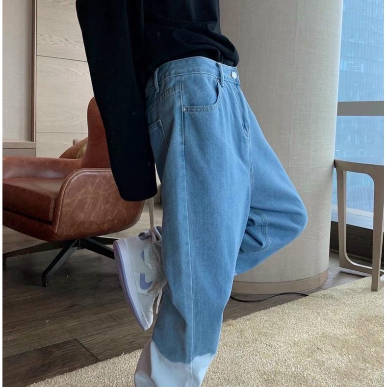 Quân baggy ống rộng loang màu - quần jeans nam loang màu basic dễ phối đồ