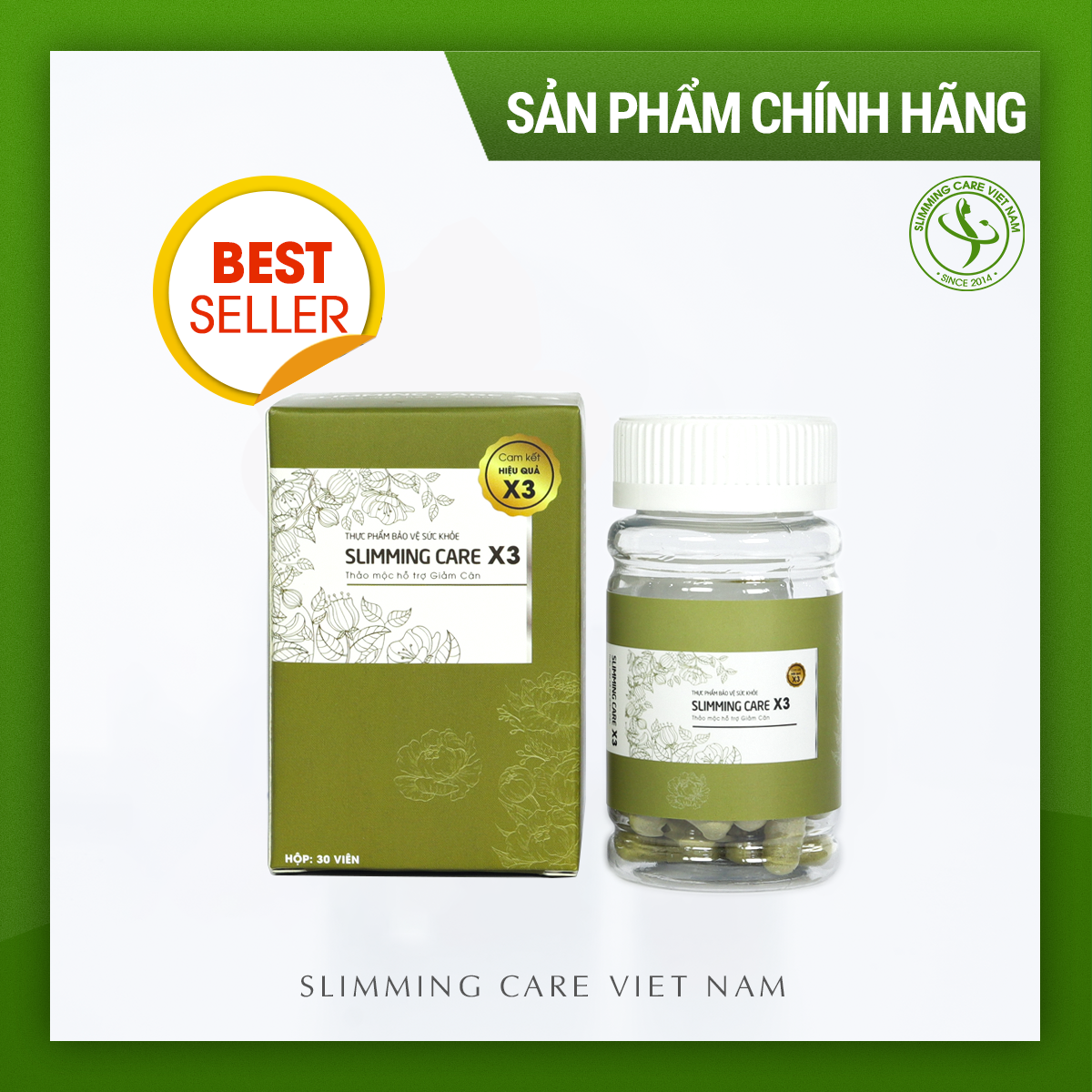 Ba Hộp Thảo mộc hỗ trợ giảm cân Slimming Care X3 Tặng Kèm Kem Tan Mỡ Slimming Day Collagen