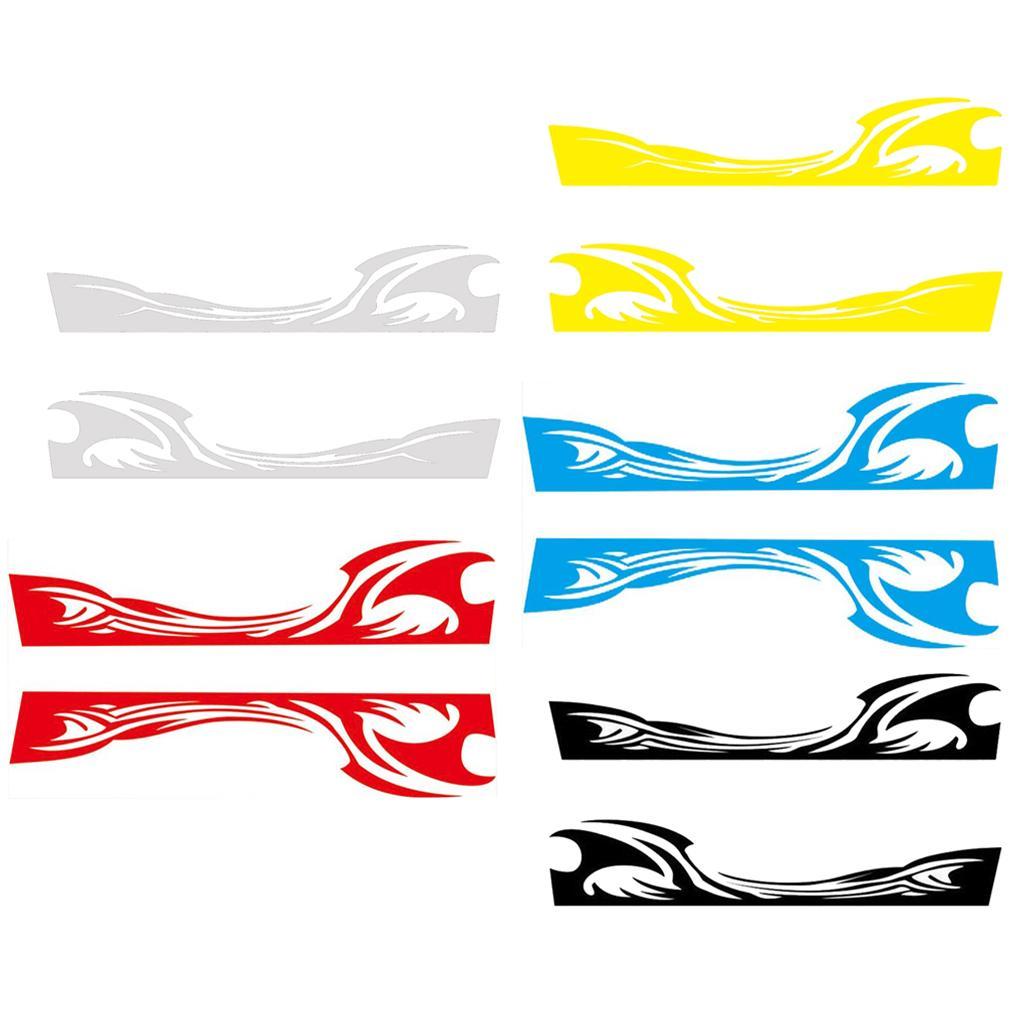 Set of 2 Black Car Side Body Vinyl Decal Sticker Front Rear Bumpers Decor