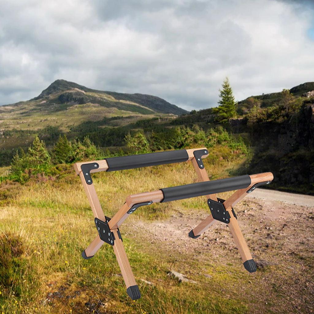 Portable Camping Rack with Bag Storage Shelf Triangle Rack Solid Beech