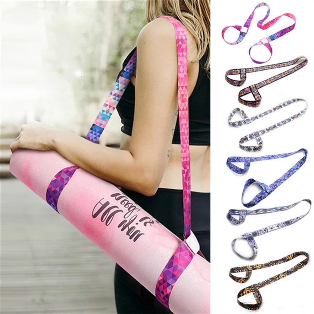Yoga mat dây đai dây đai yoga có thể điều chỉnh vai dây đeo thể thao vai mang dây đai tập thể dục kéo dài dây yoga đàn hồi thắt lưng yoga Color: 08