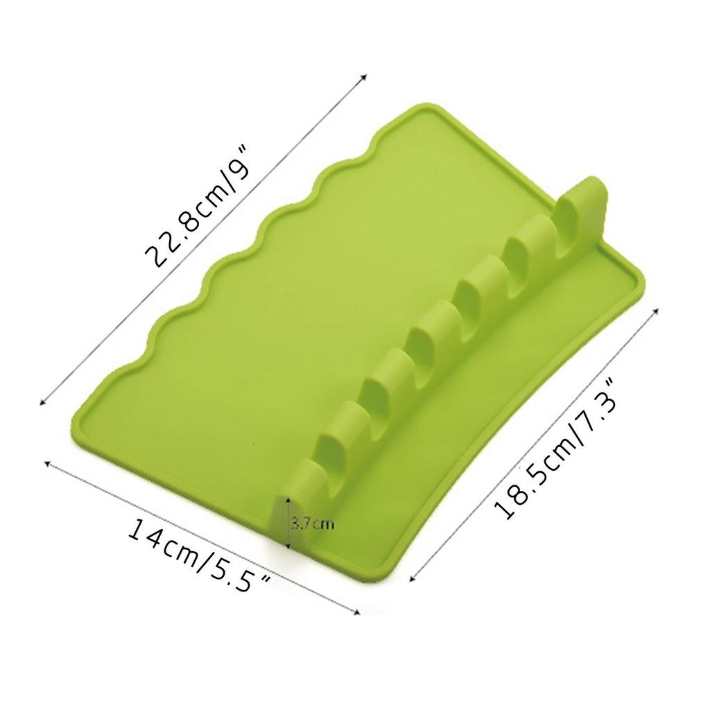 Multifunction Spoon Rest Holder Utensil Organizer Spatula Holder tableware storage rack Kitchen Storage Shelf 6-slot Silicone