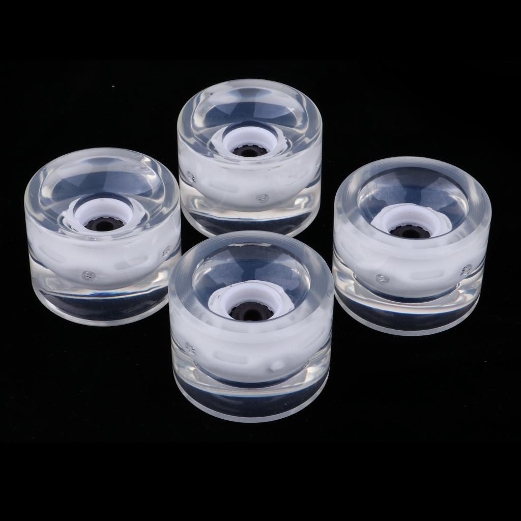4pcs Longboard Light Up Wheels Skateboard Cruiser Repair Rebuilding White
