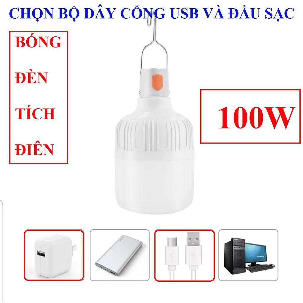 Bóng Đèn Tích Điện Năng Lượng Mặt Trời Có Điều Khiển 100w 5 Chế Độ Sáng