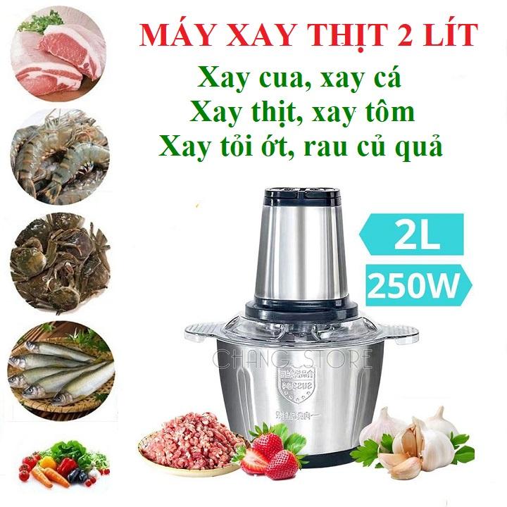 Máy xay thịt Máy xay thịt gia đình đa năng cối inox 250W - Máy say thịt, tôm, cua, cá, tỏi ớt, rau củ quả