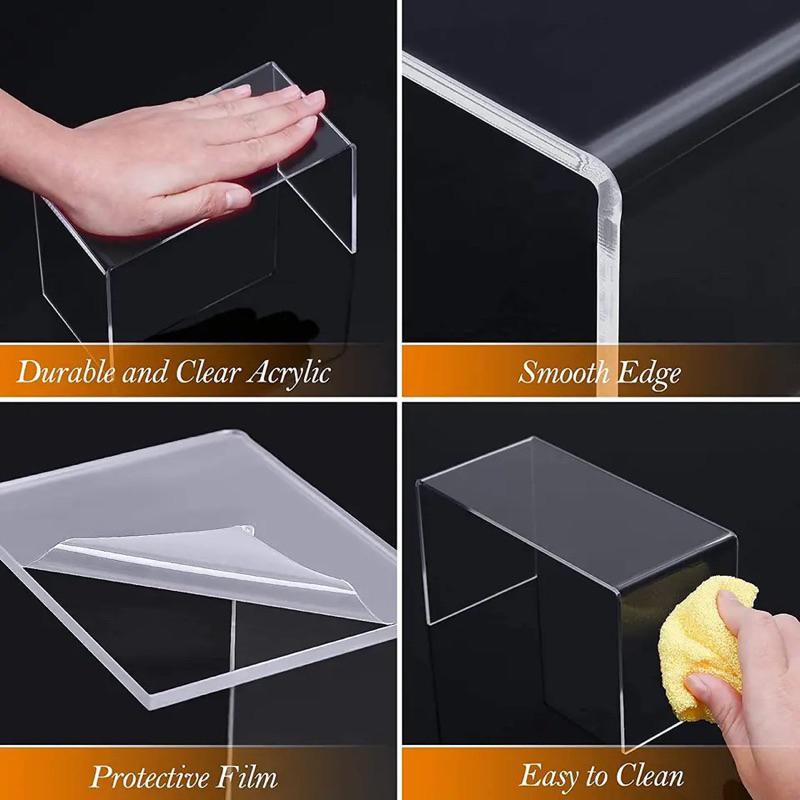 Acrylic Combo 5 kệ mica chữ U dày 3mm, trưng bày sản phẩm, mô hình, trang sức