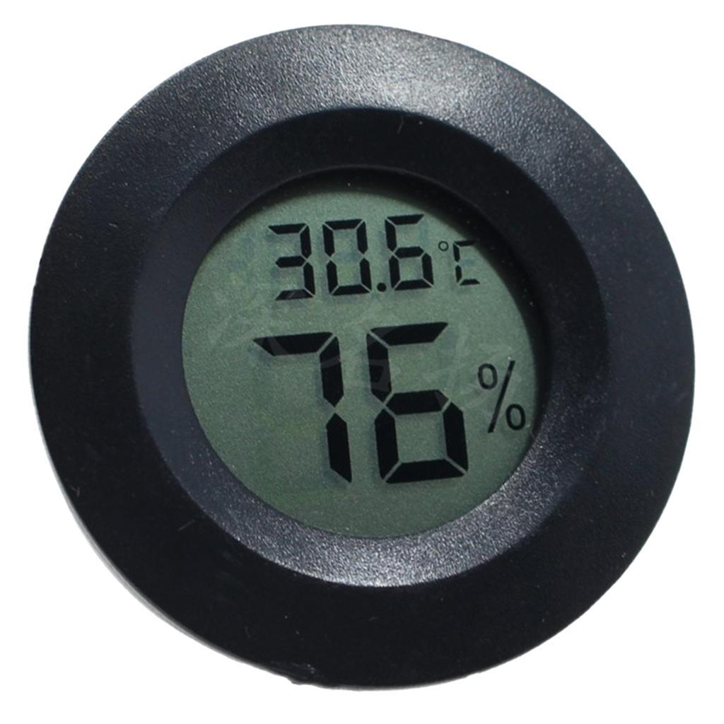 4x Mini Round Digital Humidity Tank Hydrometer Thermometer for Reptile Amphibian