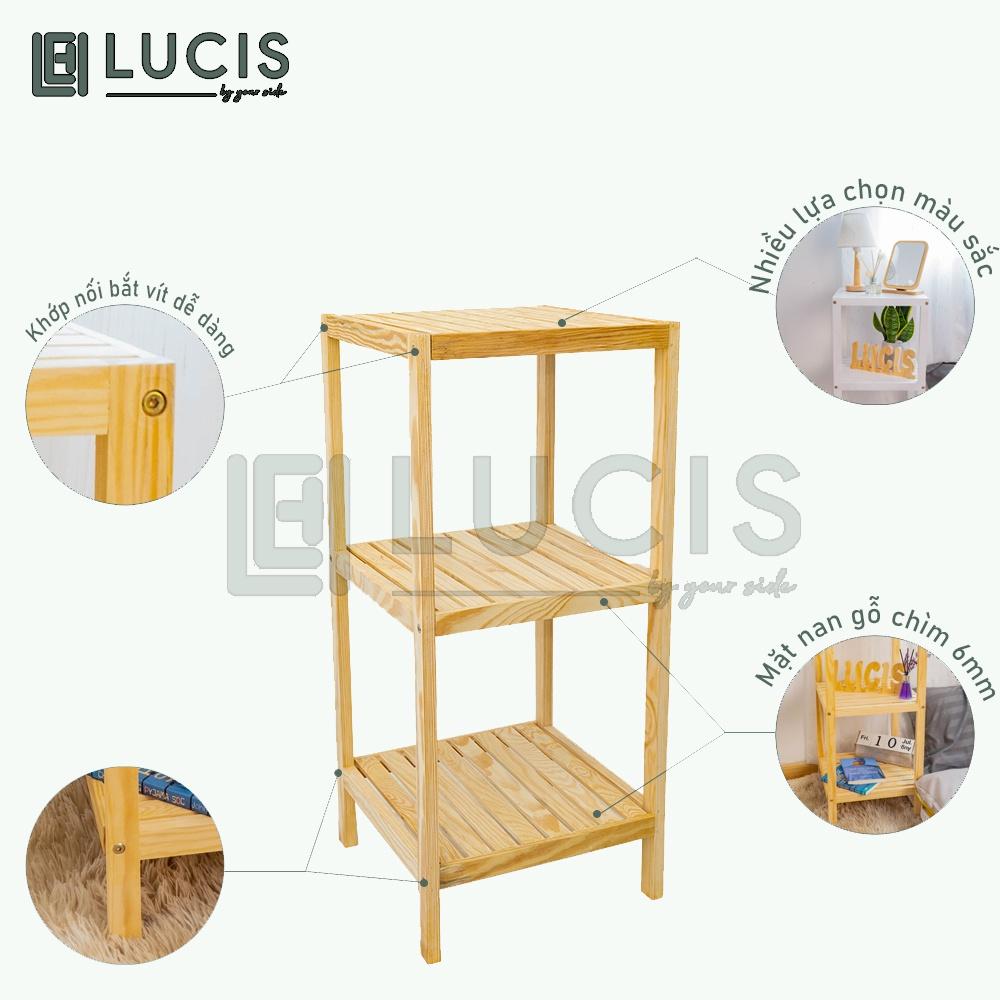 Kệ gỗ vuông để đồ đa năng 3 tầng LUCIS - Kệ để cây cảnh trang trí phòng khách