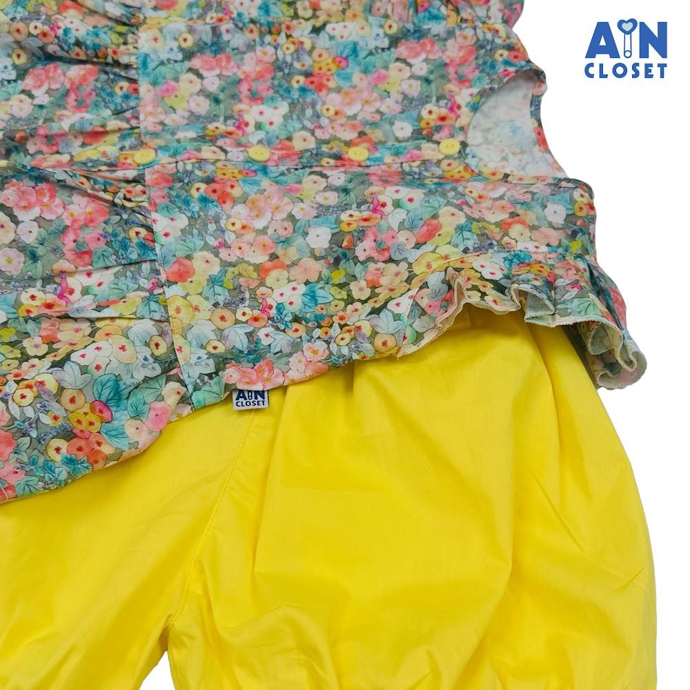 Bộ quần áo Ngắn bé gái họa tiết Vườn Hoa Vàng Cotton - AICDBGB8KSUO - AIN Closet