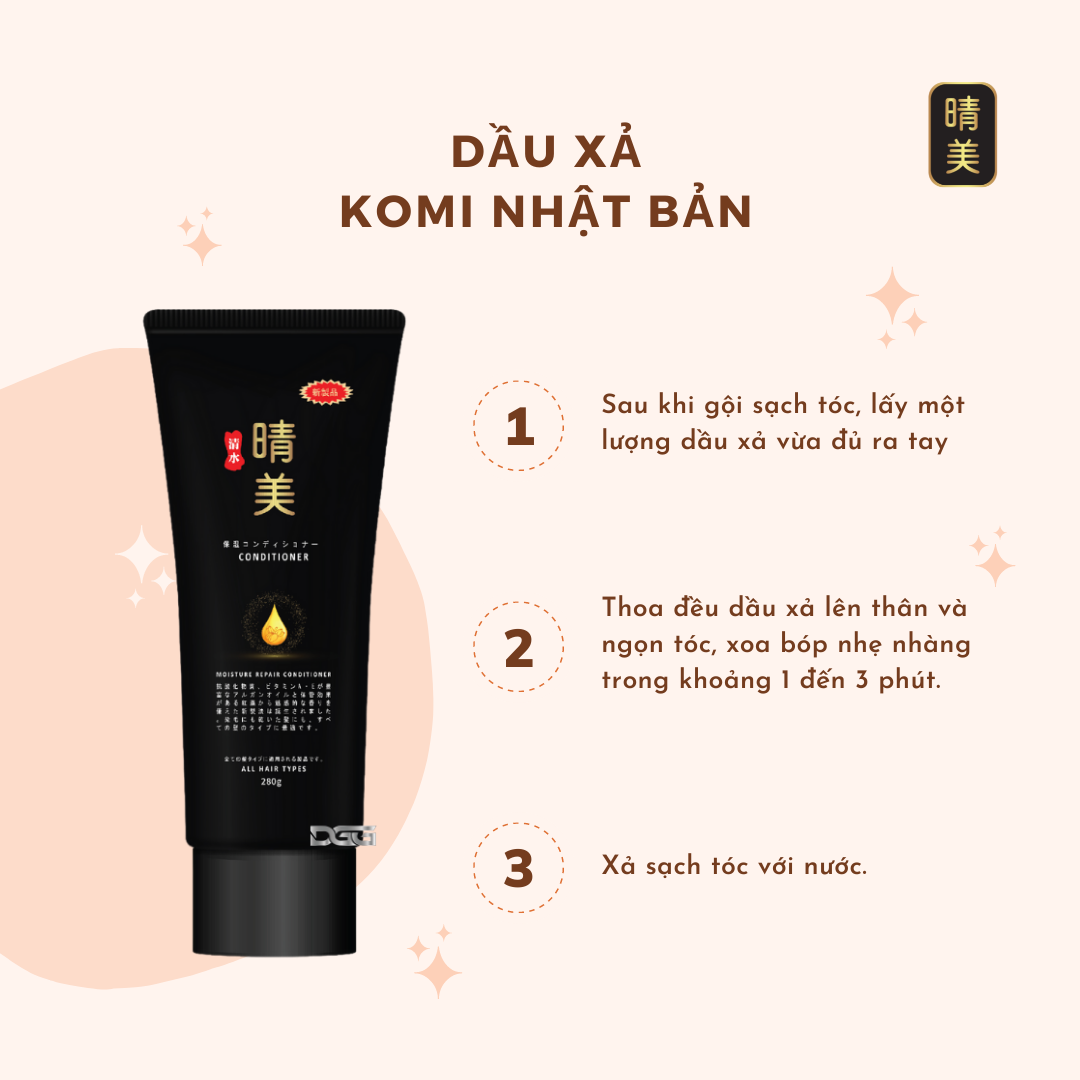 Dầu xả Komi Nhật Bản - Tinh chất Argan giữ màu tóc nhuộm, dưỡng ẩm, phục hồi hư tổn