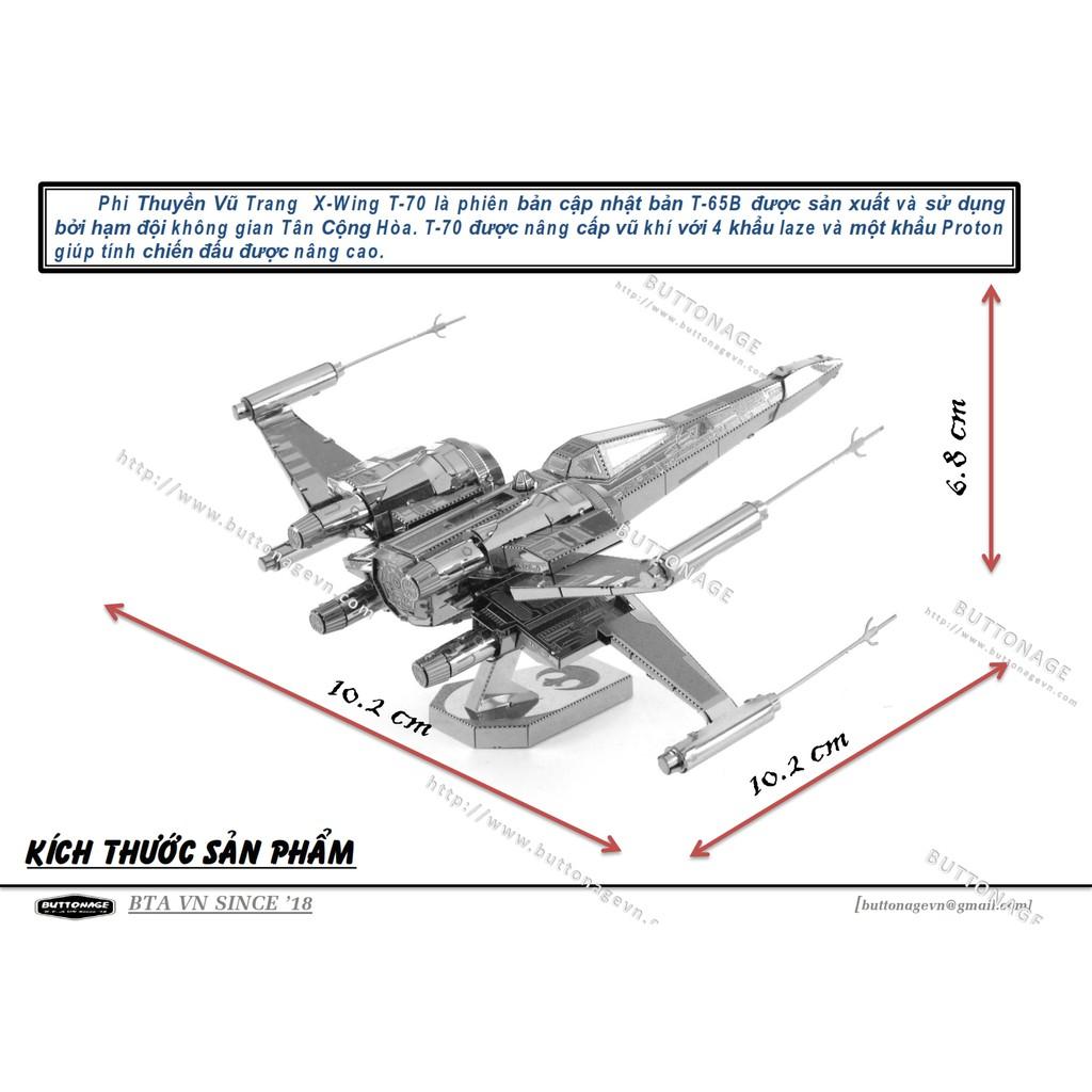 Mô Hình Lắp Ráp 3d Phi Thuyền Vũ Trang X-Wing T-70