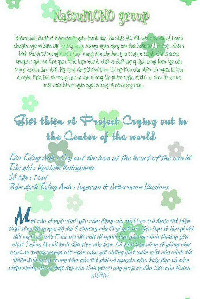 tiếng gọi tình yêu từ giữa lòng thế giới chapter 1 2