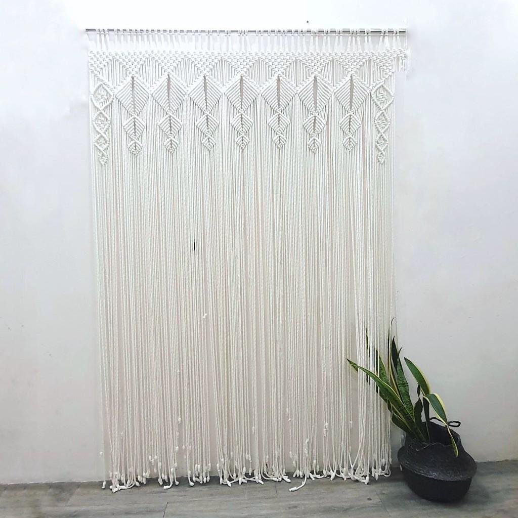 Rèm,màn cửa trang trí macrame,vách ngăn, màn chắn macrame - Rộng 1,5x2,2m - ảnh thật