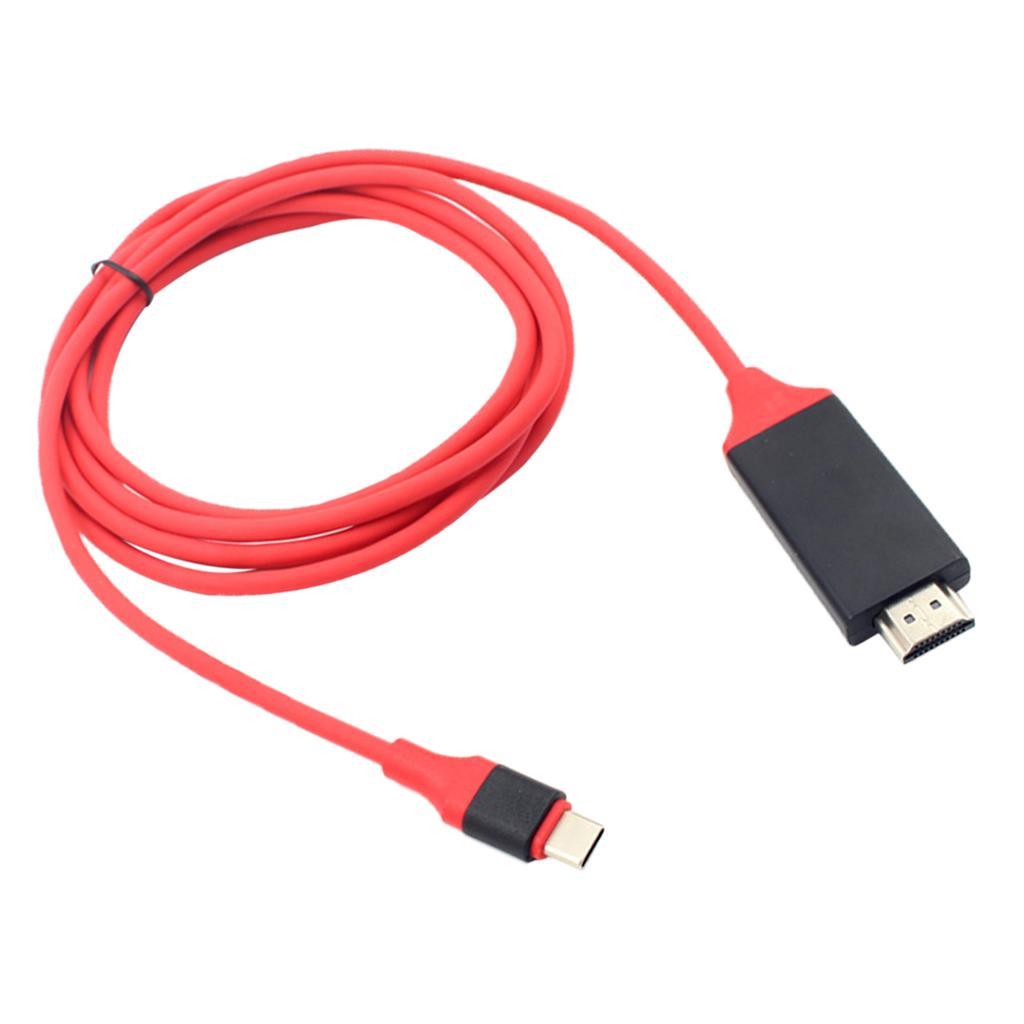 USB-C USB 3.1 Type C to  4K Adapter Cable for Phone Laptop 2 Meters Red