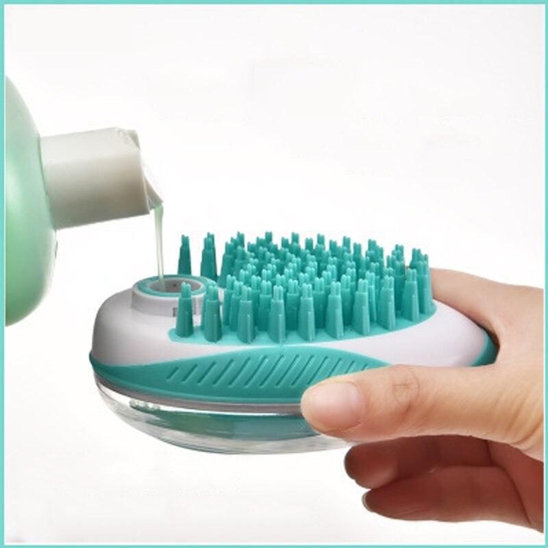 Pet Dog Cat Bath Brush 2-in-1 Pet SPA Massage Comb Soft Silicone Pet Shower Hair Grooming Cmob Dog Cleaning Tool Pet Supplies
