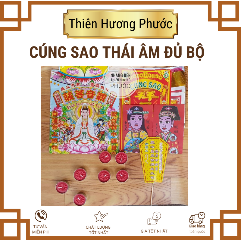 Bộ cúng sao Thái ÂmBộ cúng sao Thổ Tú trọn bộ gồm giấy tiền vàng mã đèn cầy bài vị trọn bộ