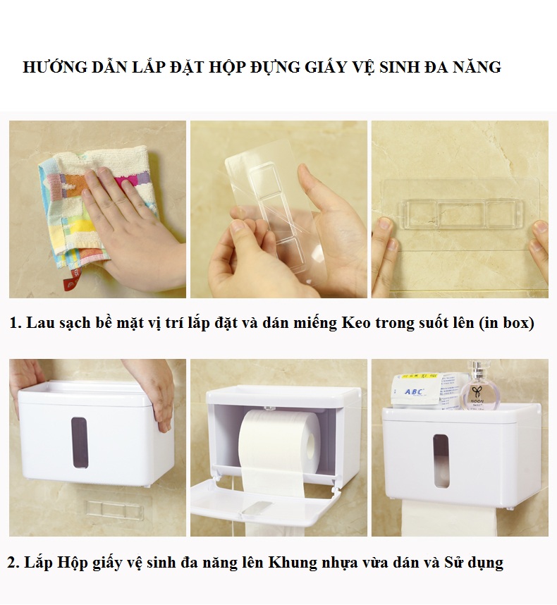 Hộp đựng giấy vệ sinh 1 ngăn cao cấp - Tặng bộ Khẩu Trang Y Tế Thái Dương TD09