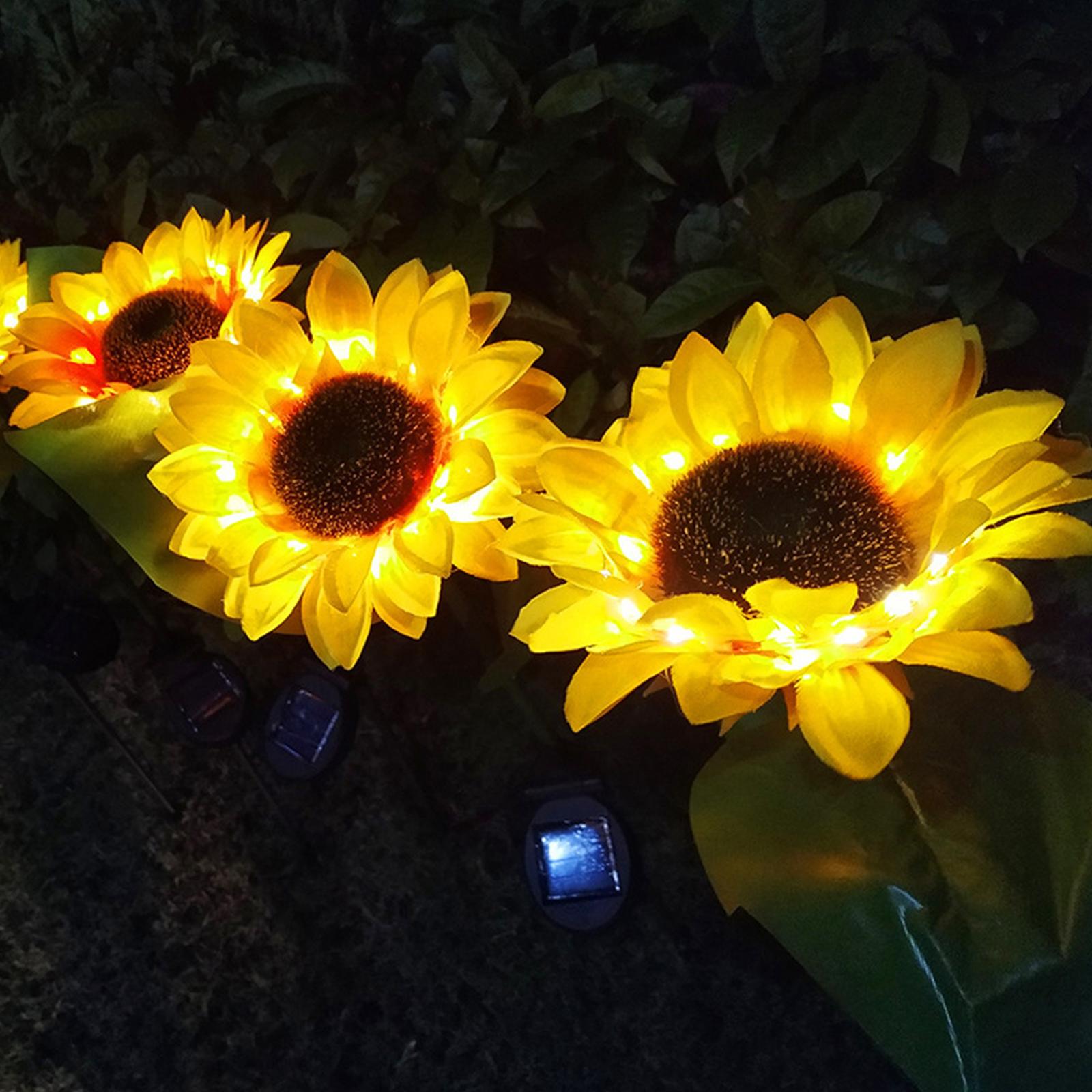 Set 2 Nhánh Đèn Led Năng Lượng Mặt Trời Hình Hoa Hướng Dương