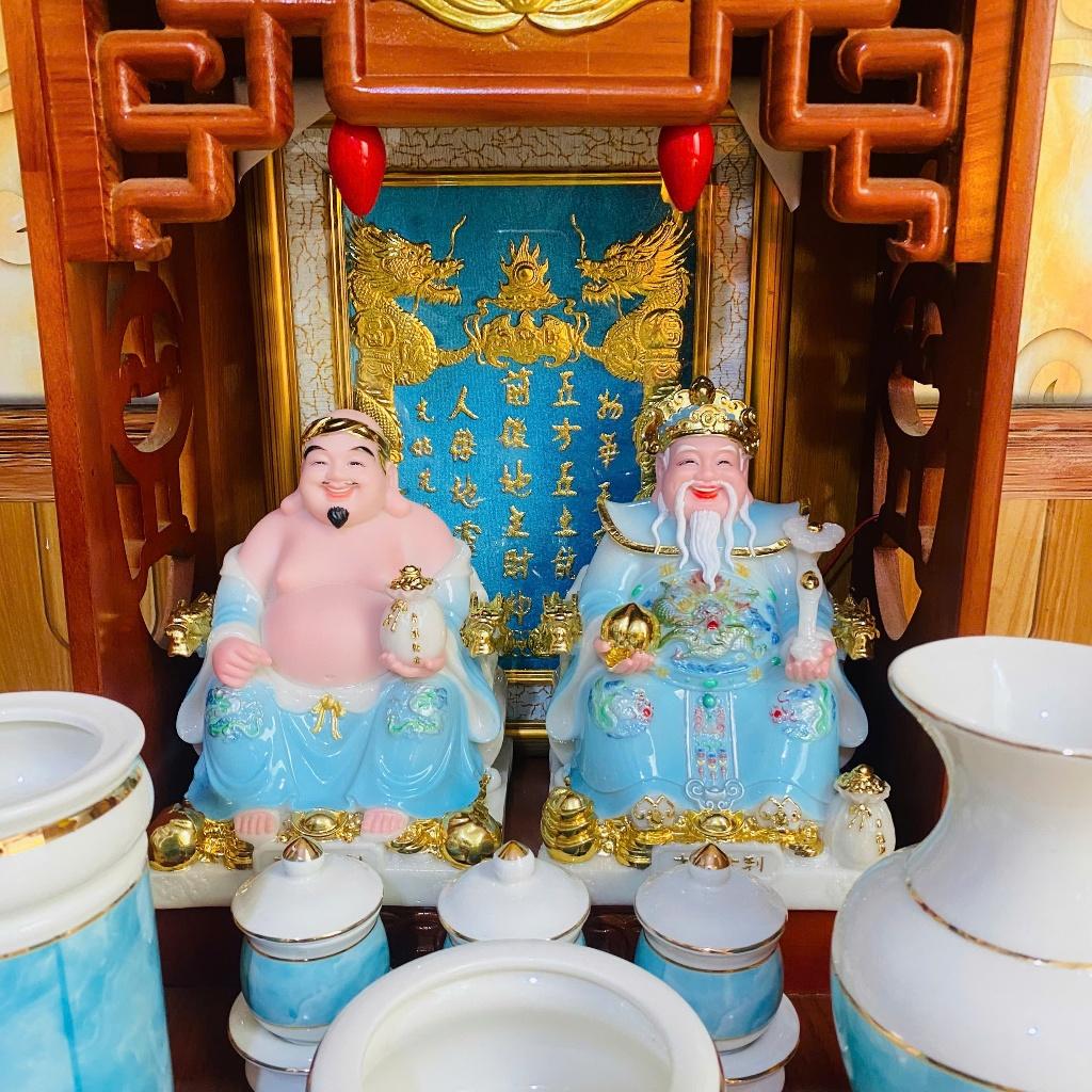 Set ban thờ thần tài tài lộc xanh ngọc RỒNG VIỆT, Bộ thần tài đầy đủ cho gia chủ mệnh mộc, thuỷ