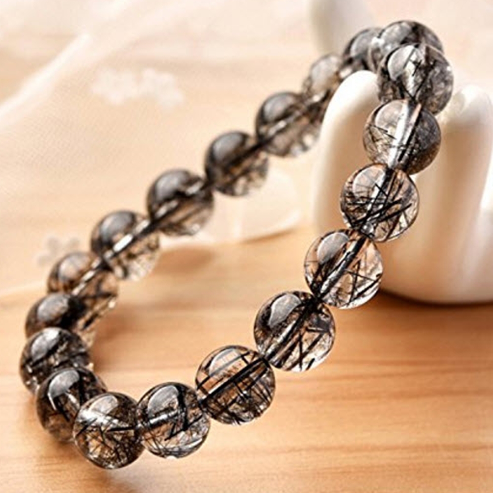 Vòng Tay Thạch Anh Trắng Tóc Đen Tự Nhiên 8mm