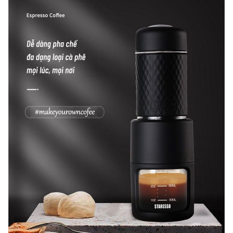 Máy Pha Cà Phê Mini Staresso Basic Bản MớI Nhất Chính Hãng Đồ Du Lịch Dã NgoạI Cắm Trại Máy Pha Cafe Espresso Cầm Tay Mang Theo Xếp Gọn Dã NgoạI Bảo Hành 1 Năm