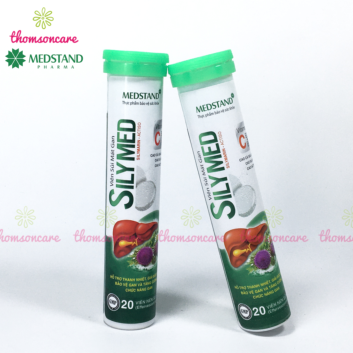 Viên sủi Actiso, Râu ngô, Rau má Medstand - Giúp mát gan, thanh nhiệt, làm nước giải khát - Tuýp 20 viên