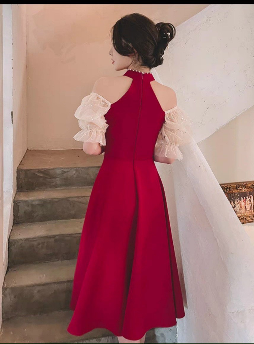 ĐẦM CỔ TÀU TAY PHỐI LƯỚI KIM SA ĐÍNH CƯỜM