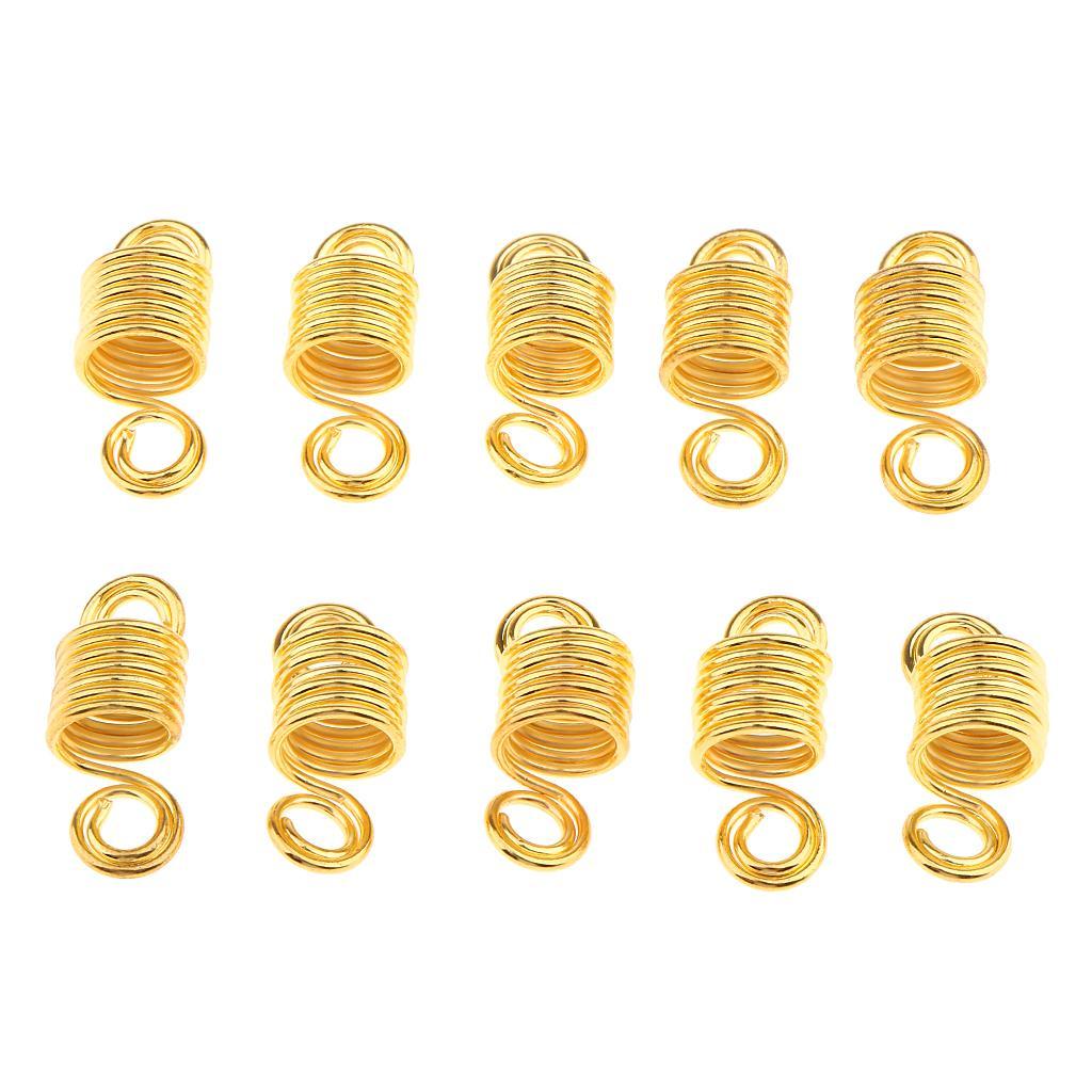 10 Pieces Spiral Clips Hair Coil Dreadlocks Braid Beads Jewelry