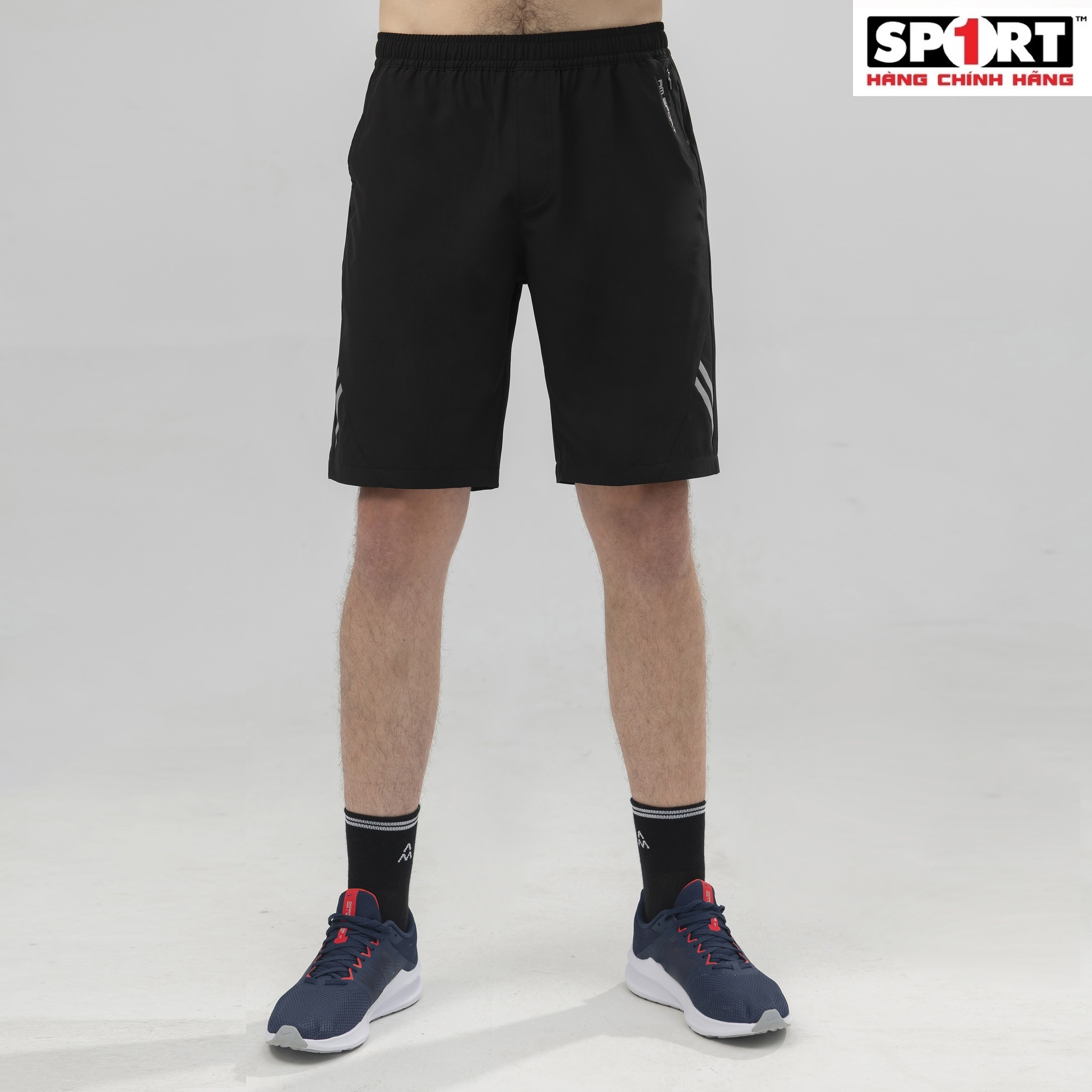 Quần Short thể thao nam AM SRM221 cạp chun, chất liệu thoáng khí, không bai xù, vận động thoải mái.