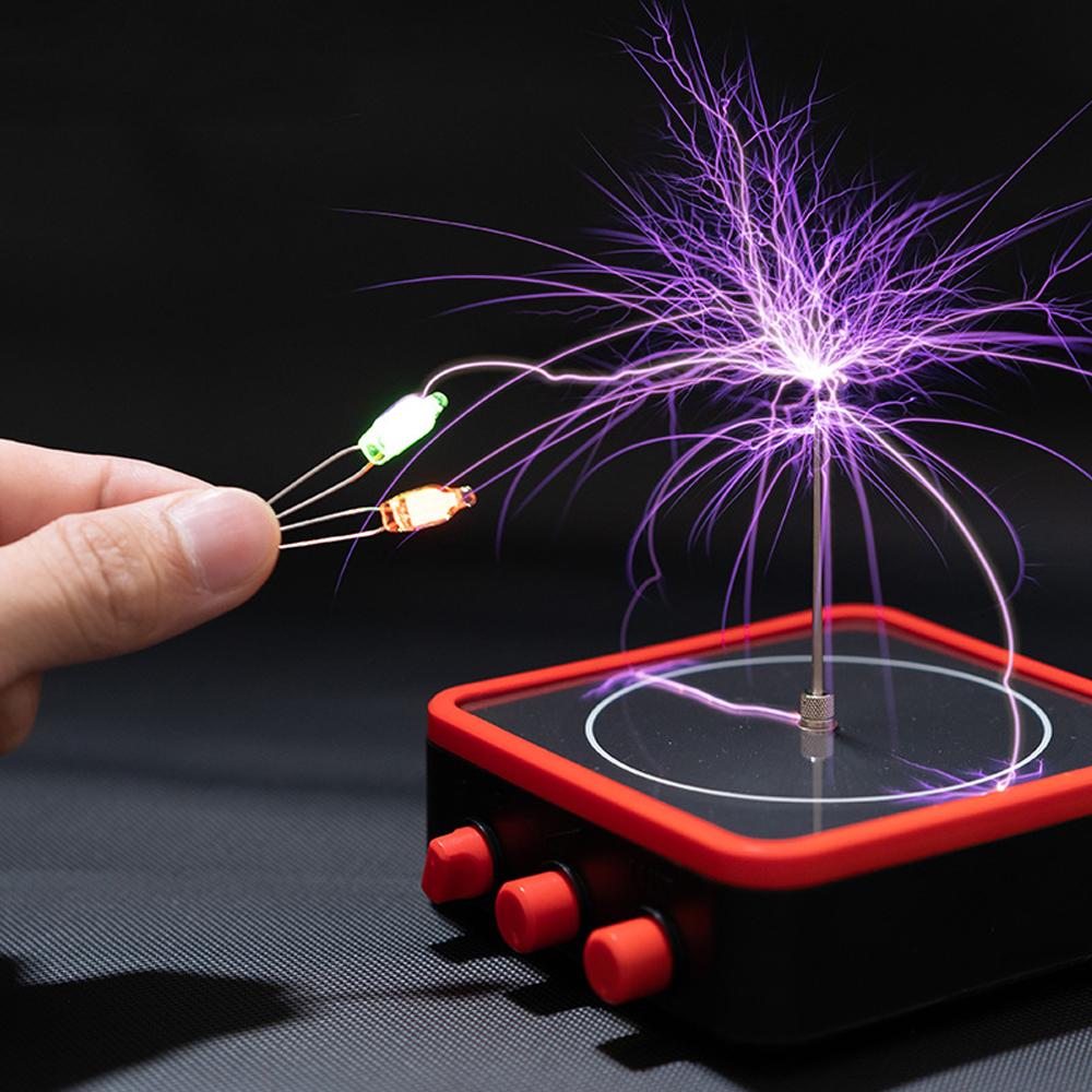 Multifunctional Electronics Mobilephone BT Connection Music Tesla Coil Module Artificial Lightnings Pulse 80mm Electric Arc Generator Wireless Sound Transmission Science Experimental Toy Student Teaching Aids