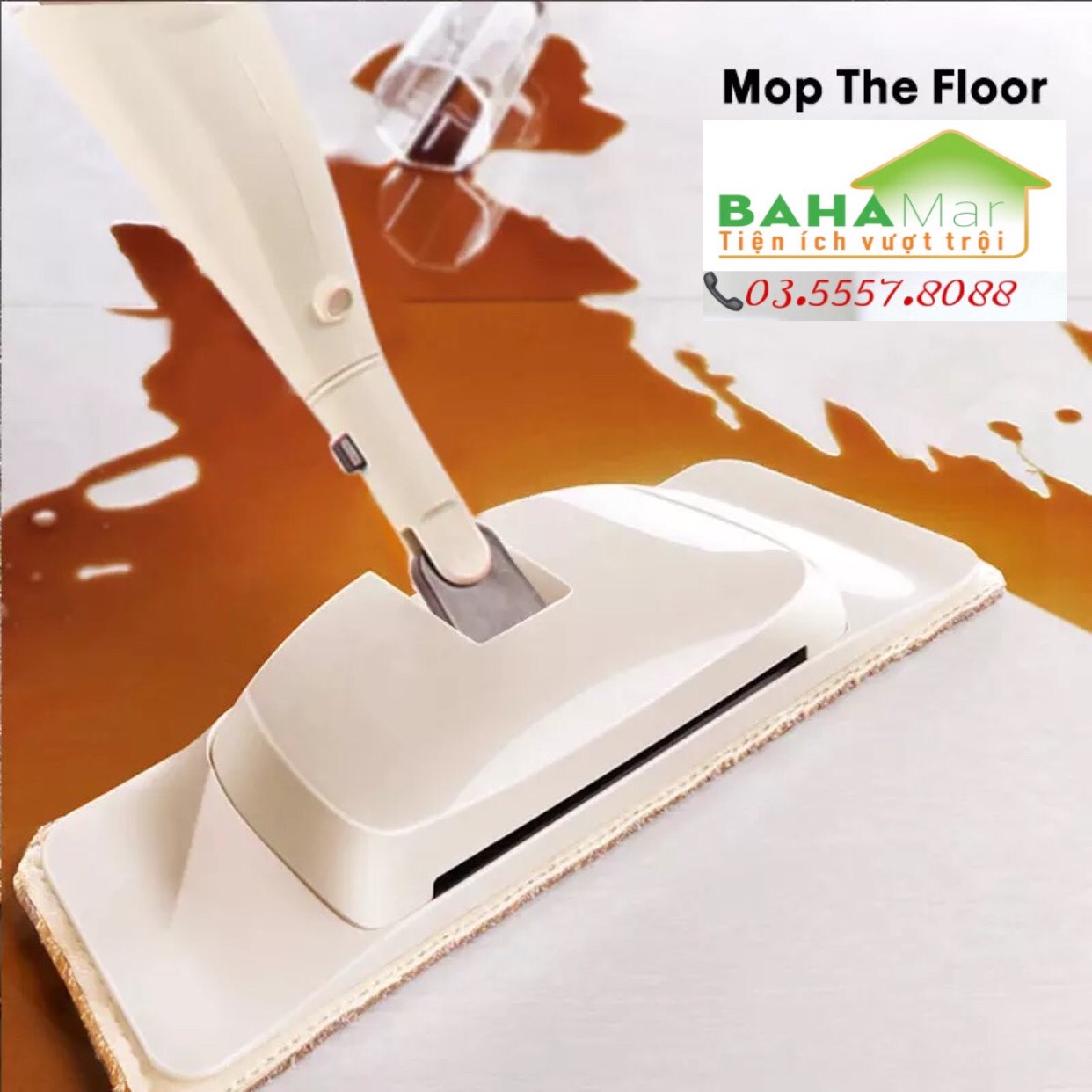 CÂY LAU NHÀ MA THUẬT 4 TRONG 1 "BAHAMAR" chỉ cần 1 cây lau đủ chức năng quét, hót, xịt nước làm ẩm và lau sạch sàn nhà