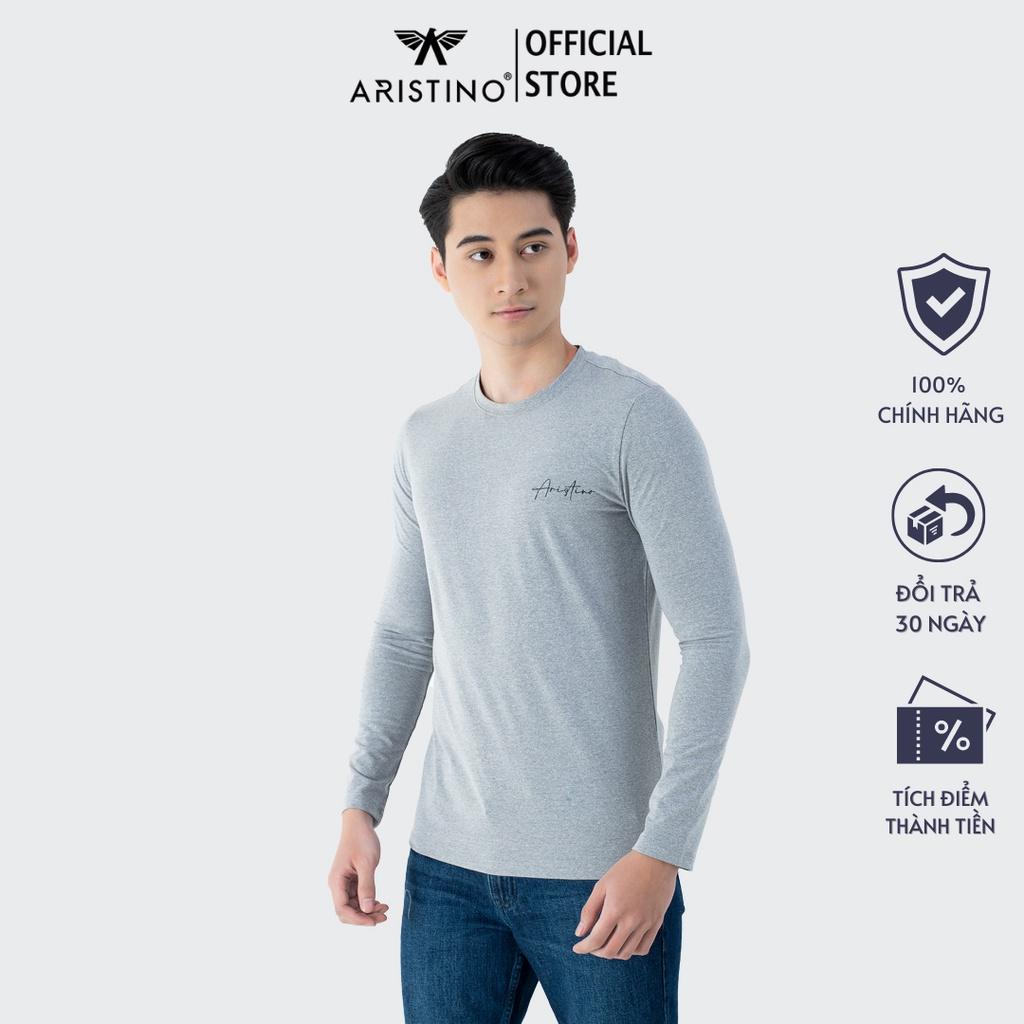 Áo thun nam dài tay ARISTINO phom Slim fit ôm vừa vặn, chất mềm mại, thoáng khí - ALT019W1