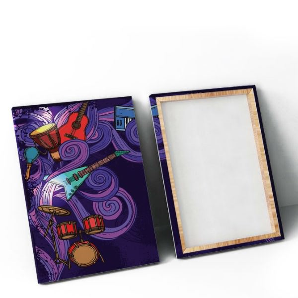 Bộ 2 Tranh Canvas Không Viền Treo Tường Trang Trí Quán Cà Phê "I Love Music" W166