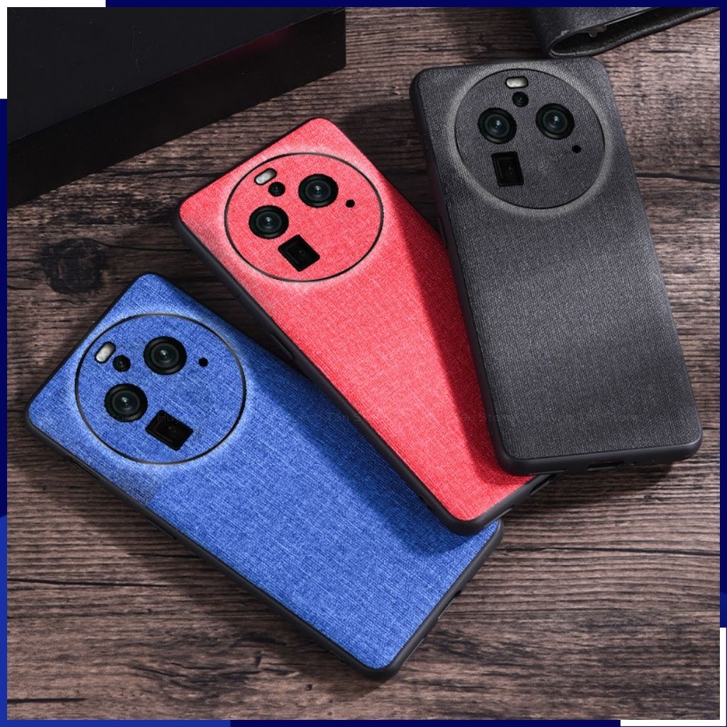 Ốp lưng find x6, x6 pro chống vân tay nhựa cứng viền đen giả vải JEAN 1 màu phụ kiện điện thoại huỳnh tân store