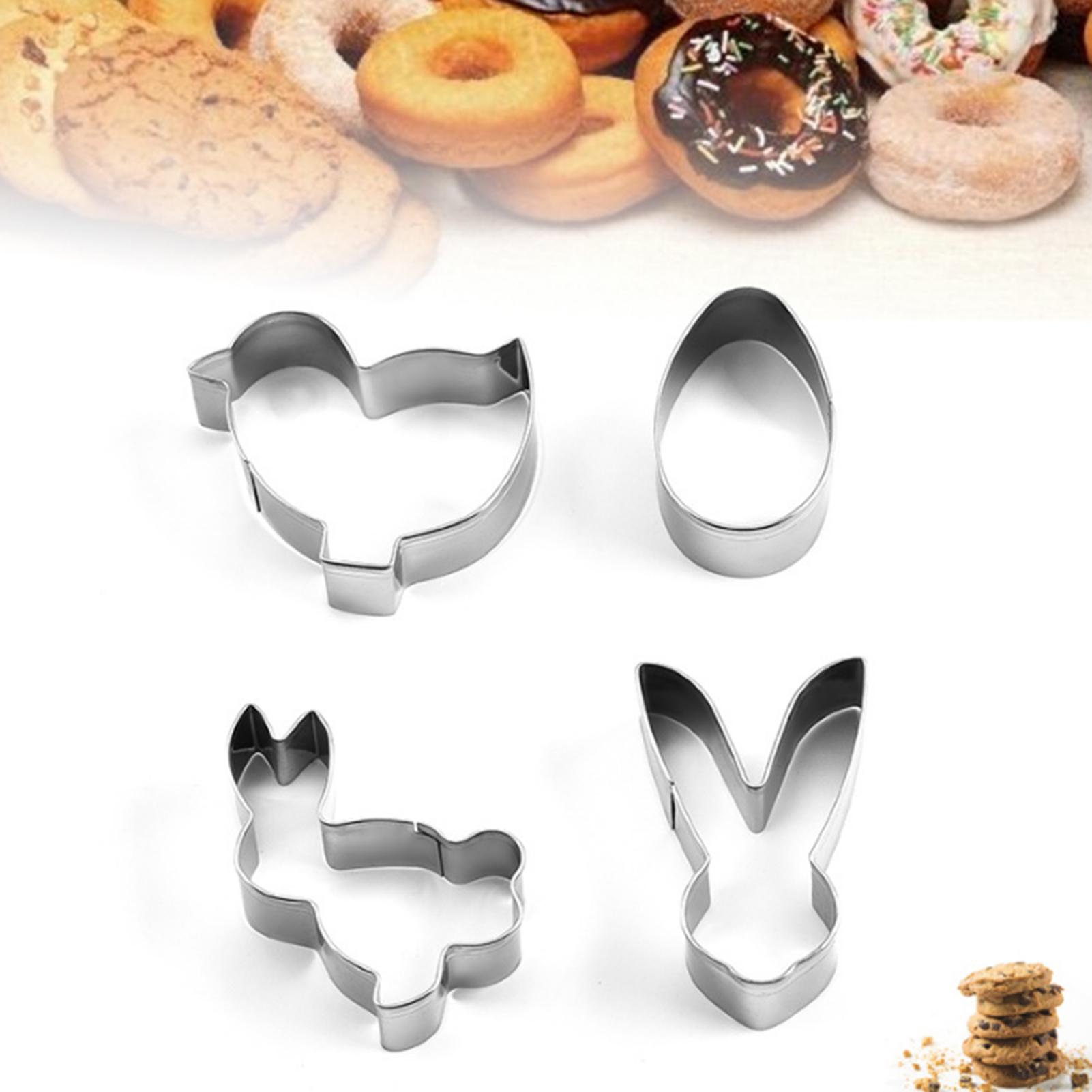 Set 4 Khuôn Hình Động Vật Làm Bánh Bằng Thép Không Gỉ