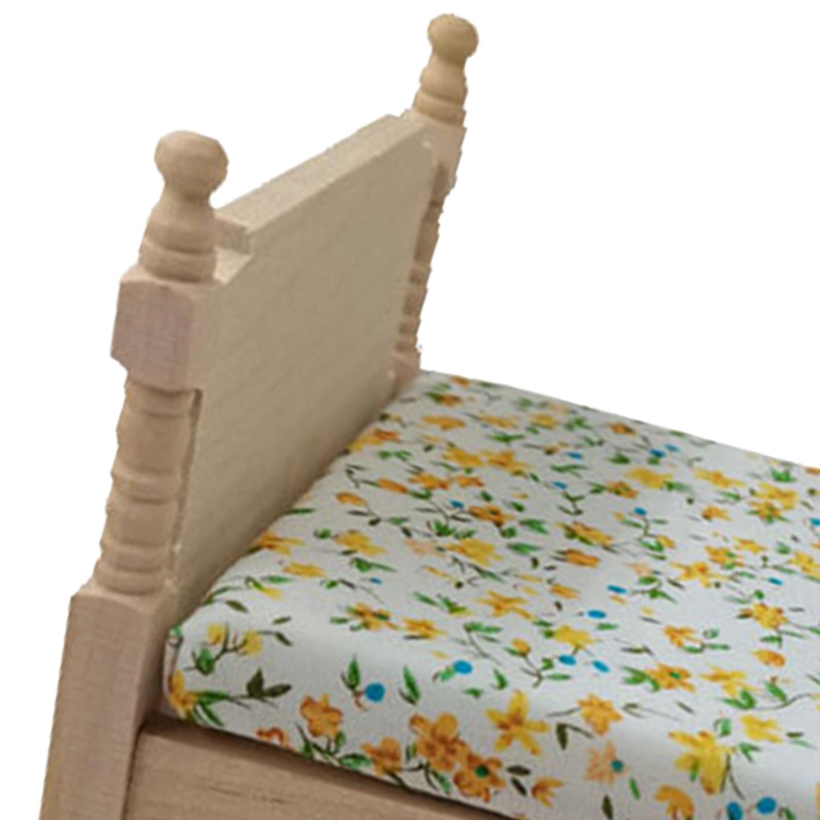 Bed Dollhouse Miniature 1:12 Bedroom Furniture