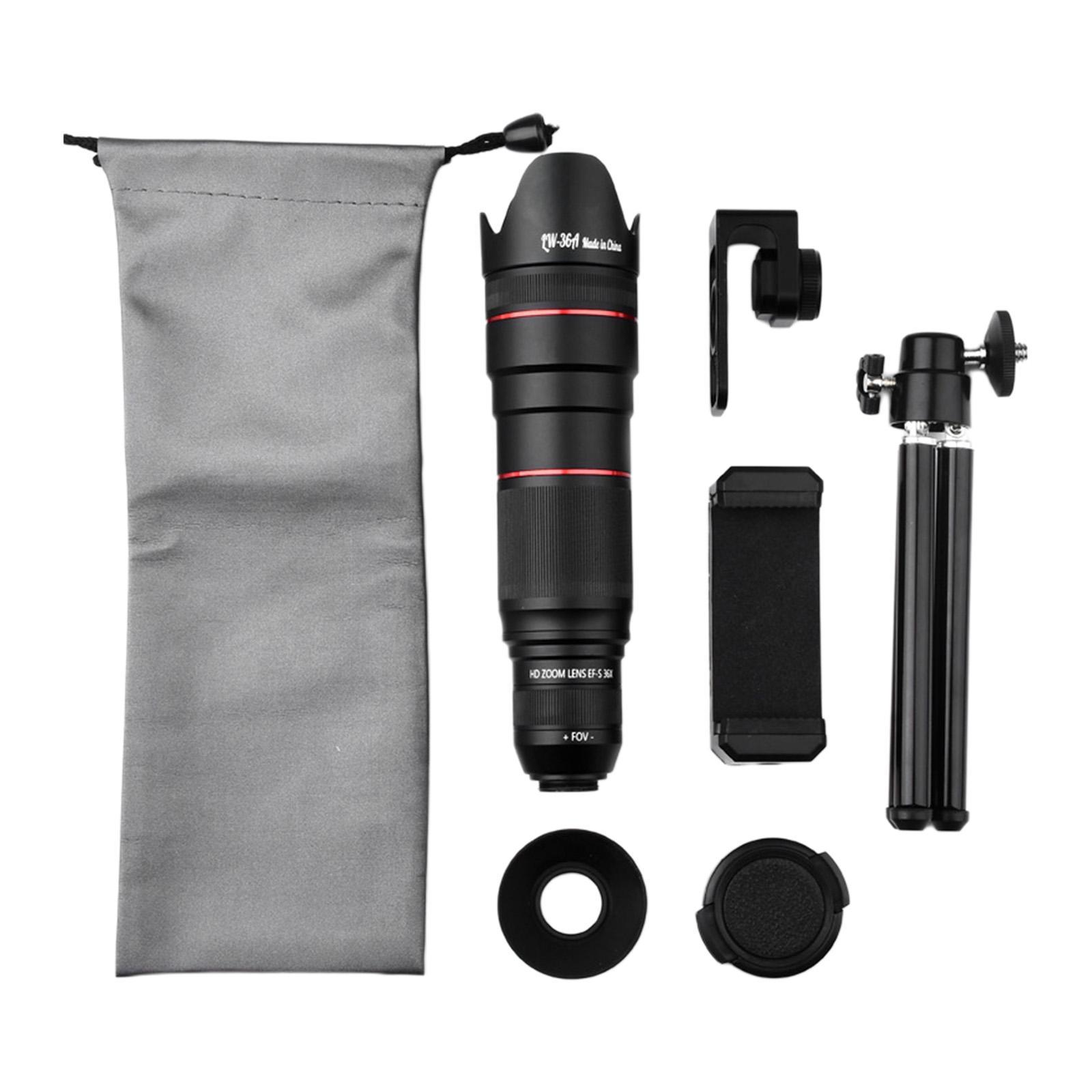 4K Telephoto  Phone Lens with Smartphone Tripod Holder