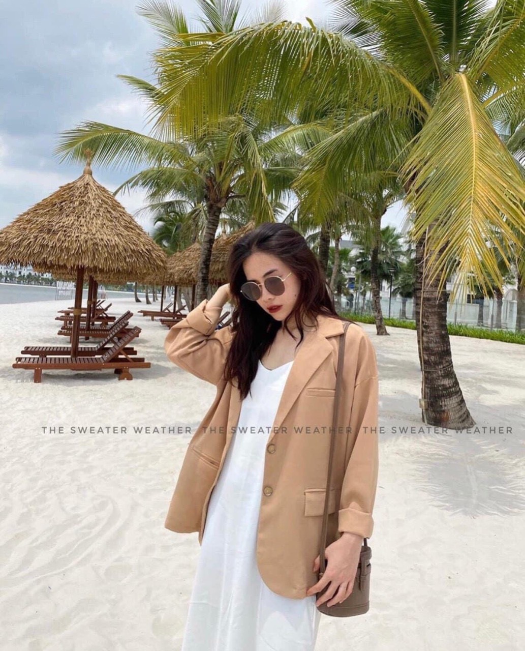 Áo khoác vest blazer nữ dáng suông 2 khuy chất vải cao cấp 