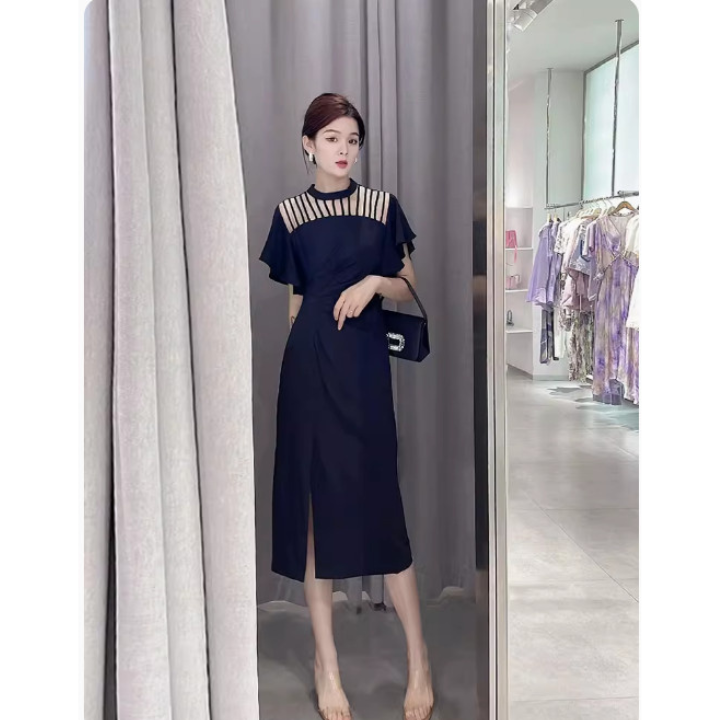 MIMI BigSize Đầm BigSize Tay Ngắn Ngực Ren Xẻ Tà BS272